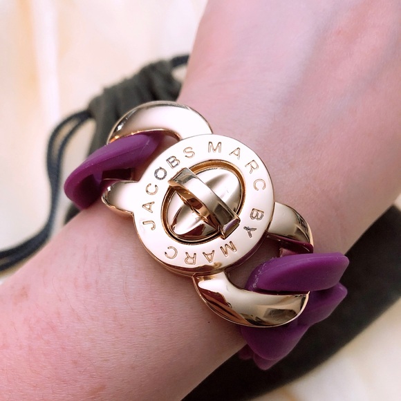Marc By Marc Jacobs Jewelry - Marc By Marc Jacobs rubber bracelet purple gold